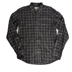 Billy Reid Plaid Tuscumbia Shirt Black/Grey New 100% Cotton